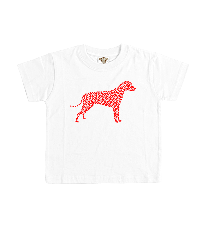 Dětské tričko - Pes ze srdíček