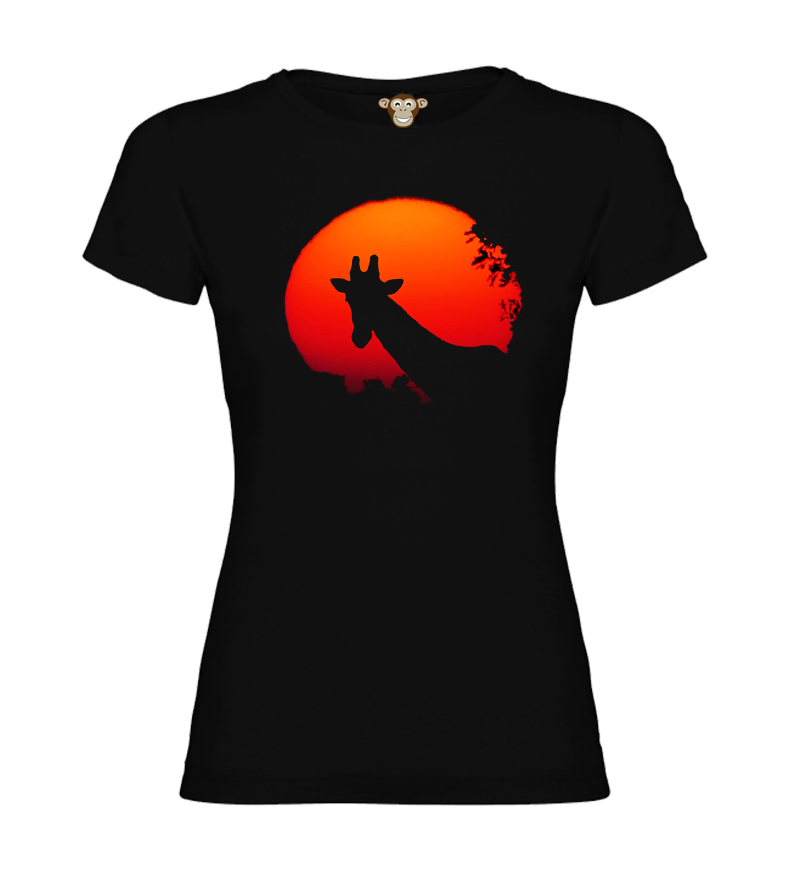 Dámske tričko - Žirafa - západ slnka